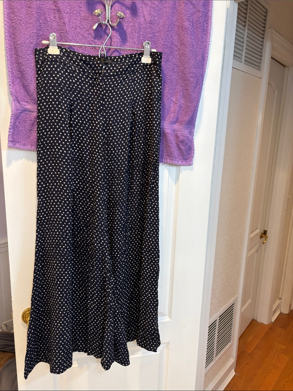 Lucca Couture Black with White Polka Dot Wide Leg Pants